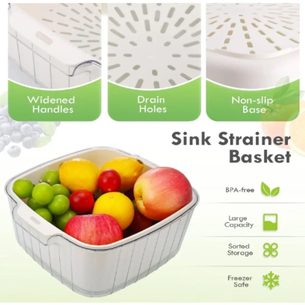 3 pk / 3 Sizes - Combo 2-in-1 Kitchen Gadget Colander/Bowl Set